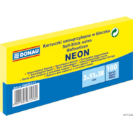 Bloczek samop.38x51mm 3x100k neon żółty DONAU 7585011-11