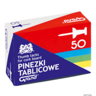 Pinezki tablicowe op-50szt. kolorowe GRAND 110-1657
