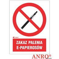 Naklejka ZAKAZ PALENIA E-PAPIEROSÓW 150X200 ZZ-12P6