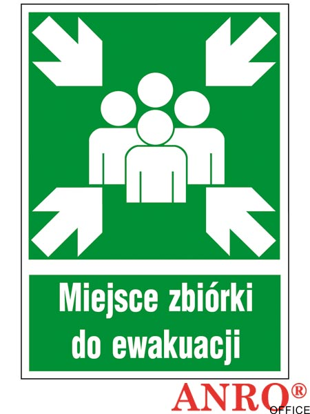 Tabliczka Miejsce zbiórki do ewakuacji 150x205 ZZ-18e PT ANPRO (X)