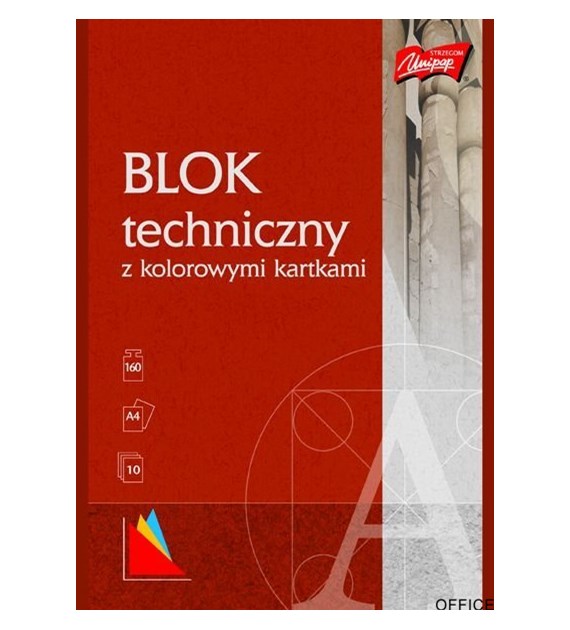 Blok techniczny kolor A4 10 kartek UNIPAP