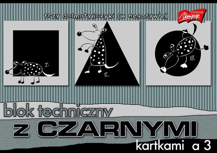 Blok tech czarny kar.  A3 10kartek 180gr/m2 UNIPAP