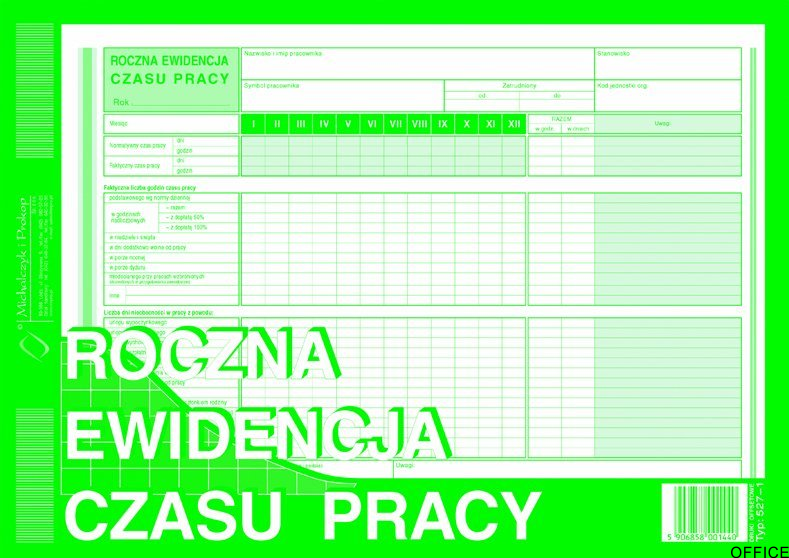 527-1 REC Roczna ewid.czasu pr pracy MICHALCZYK I PROKOP