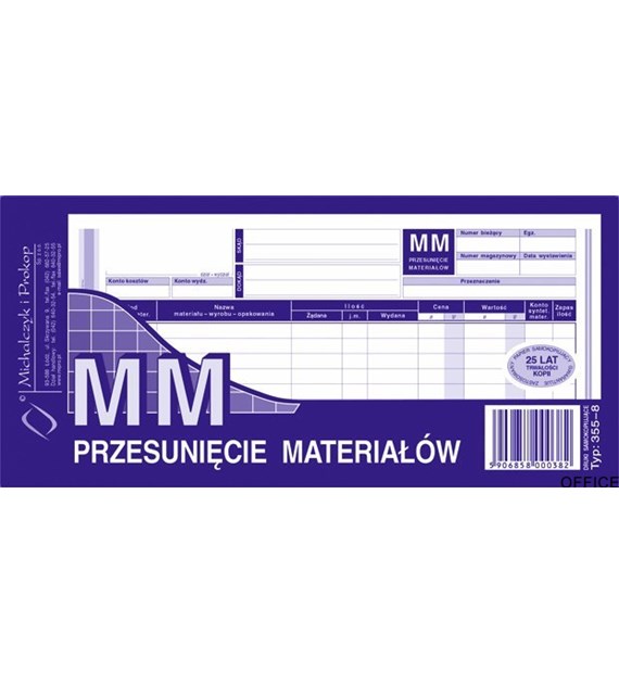 355-8 MM Przesu.międzymag.wielokopia 1/3 A4  MICHALCZYK I PROKOP