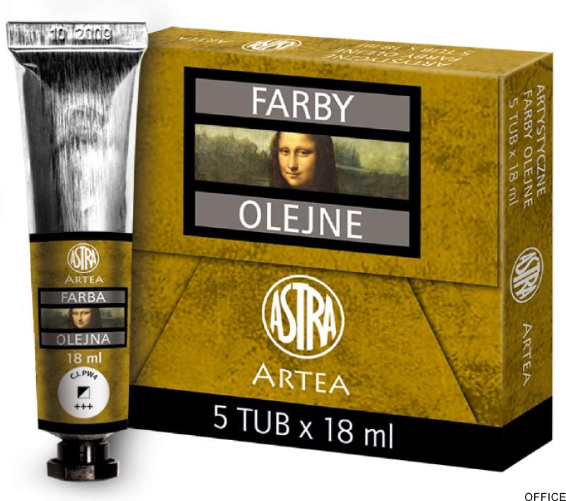 Farba olejna Astra tuba 18ml - biel cynkowa, 83410943