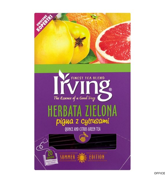 Herbata IRVING pigwa z cytrusami 20 kopert 1,5g zielona