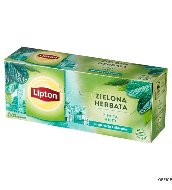 Herbata LIPTON GREEN MINT 25 torebek zielona z nutą mięty