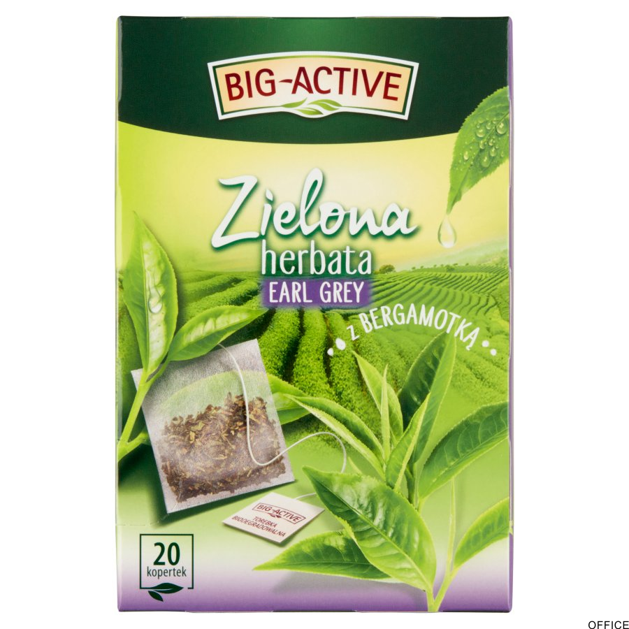 Herbata BIG-ACTIVE EARL GREY z bergamotką zielona 20 kopert/30g