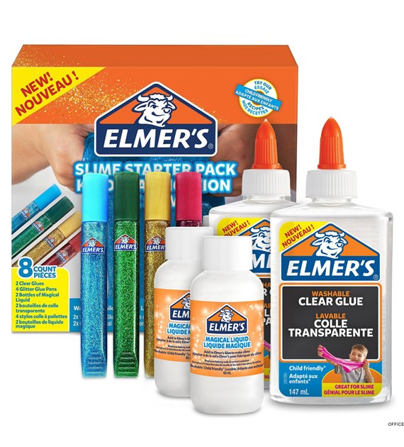 Elmers zestaw startowy Slime, klej PVA, kleje brokatowe i Płyn do Slime, 8 elementów, 2050943