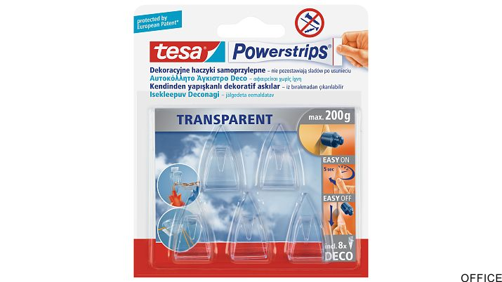 Plastry samop. 8szt.+Haczyki 5szt.TESA POWERSTRIPS Deco 58900-00017-0