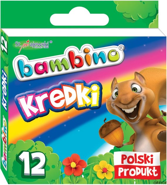 Kredki BAMBINO 12kolorów w pudełku kartonowym St.Majewski