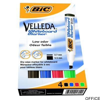 Marker suchościeralny BIC Velleda ECOlutions 1751 mix AST 4szt, 904950