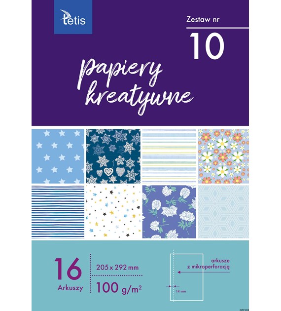 Zeszyt papierów kreatywnych A4 100g. 16 ark. KB030-10 TETIS