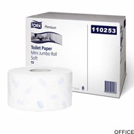 Papier toaletowy Tork PREMIUM mini jumbo, 2 warstwy, kolor biały, makulatura, 170m, (12) system T2 110253