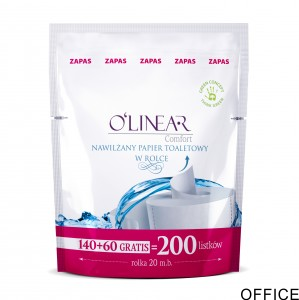 Nawilżany papier toaletowy w rolce/ZAPAS 140+10szt.gratis Olinear