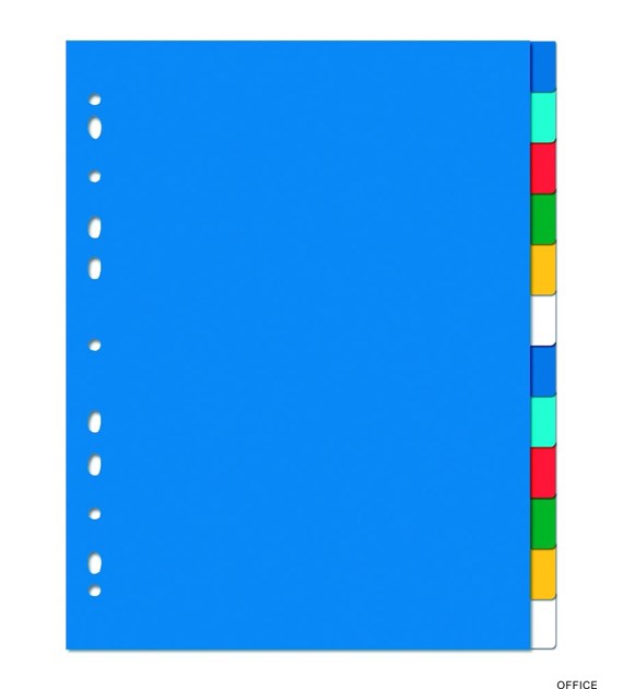 Przekładki OXFORD z kolorowego PP, A4 MAXI, 12 kart 100205086