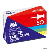 Pinezki tablicowe op-50szt. kolorowe GRAND 110-1657