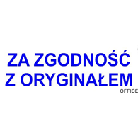 Pieczątka ZA ZGODNOŚĆ Z ORYGINAŁEM, tusz niebieski, obudowa czarna  z zatyczką automat Imprint 8911