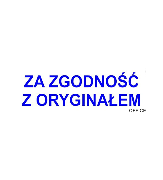 Pieczątka ZA ZGODNOŚĆ Z ORYGINAŁEM, tusz niebieski, obudowa czarna  z zatyczką automat Imprint 8911