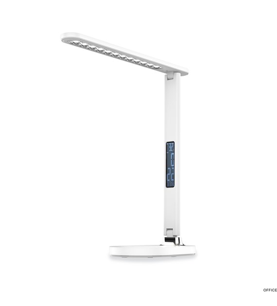 Lampka biurkowa biała led Platinet 13W PDL081DW z zegarem, budzikiem i termometrem